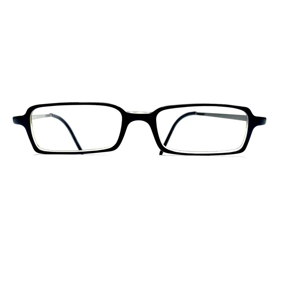 Prada Black Clear Rectangular Glasses Silver Temple VPR13E 2AF101 49 17 140